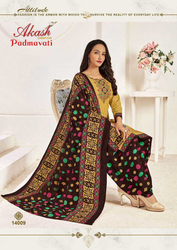 Akash Padmavati 14 Casual Daily Wear Cotton Printed Dress Material Collection